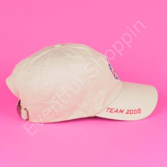 USA Olympics Team 2008 Retro Throwback Adjustable Hat in Light Tan - Picture 5 of 8